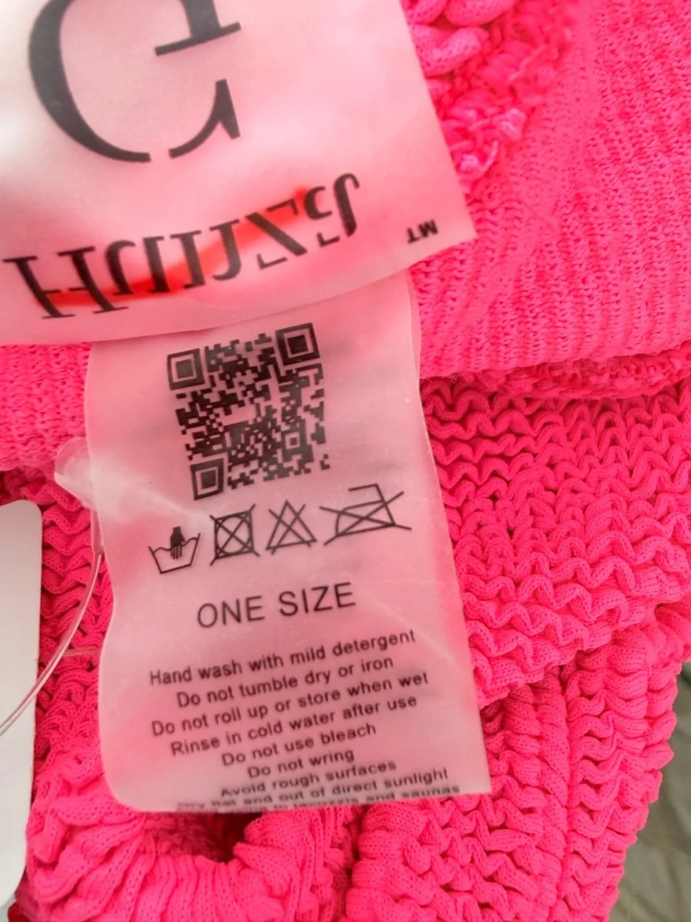 HUNZA G Juno Twist Front Bikini Top in Hot Pink